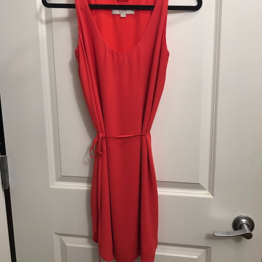 Loft Chiffon Tie Waist Mini Dress - XS